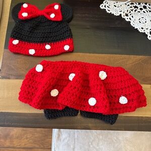 Minnie Mouse Red and Black Crochet Kids Set